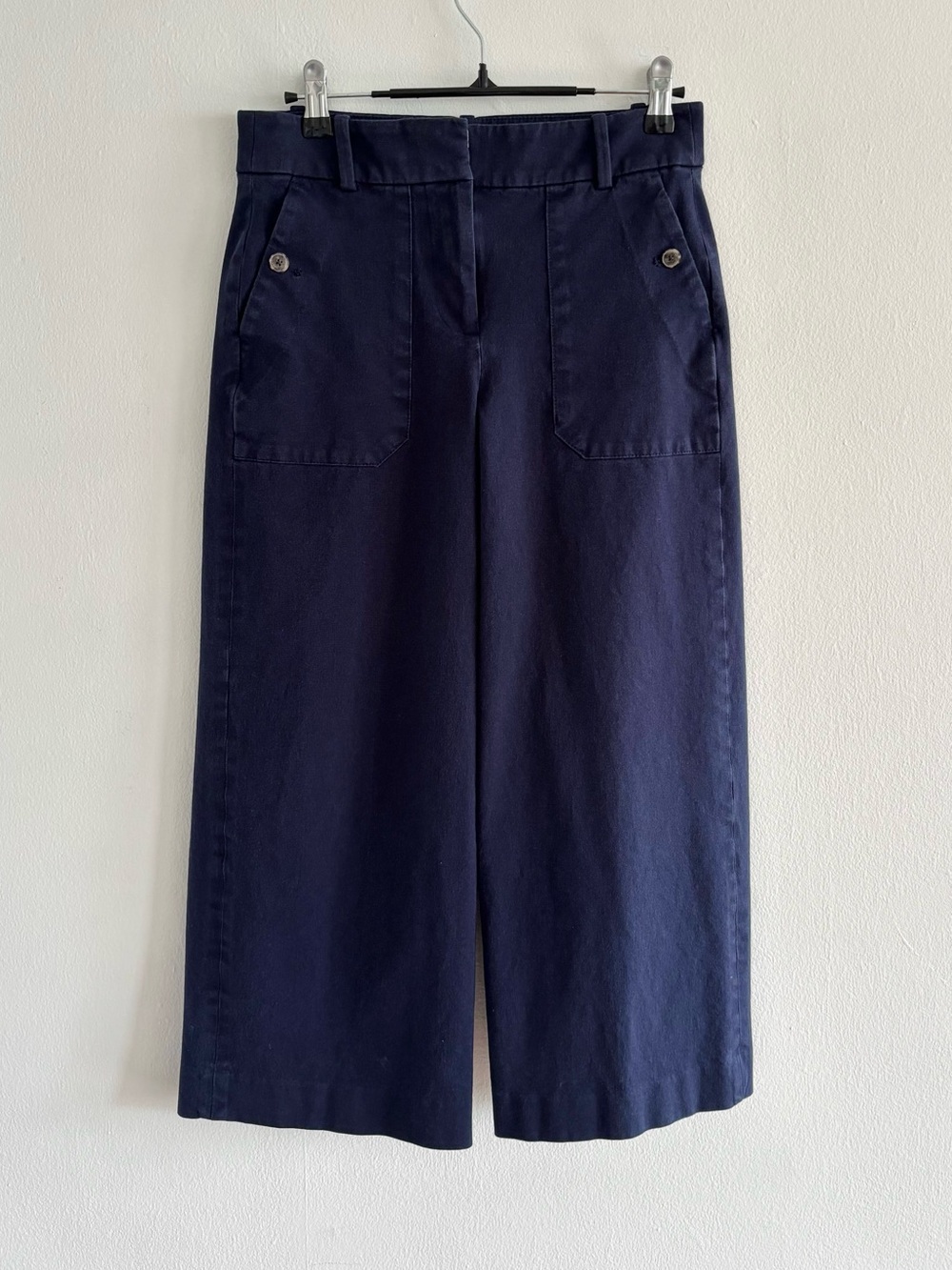 J.Crew navy blue wide leg ankle length Sydney pants in a size 2
